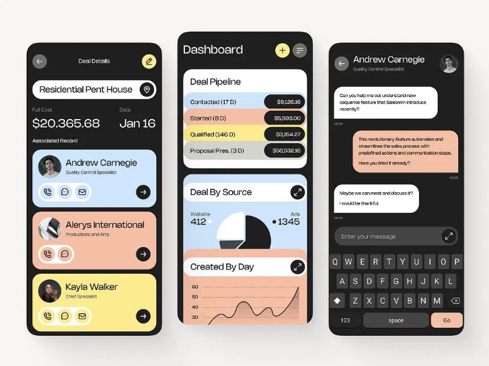 CRM mobile app UI UX design project by Magniqa