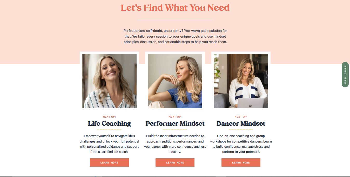 Performer mindset coaching website design project by Magniqa